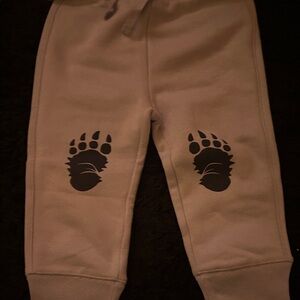 GAP Kids Beige Joggers with Bear Paw Print